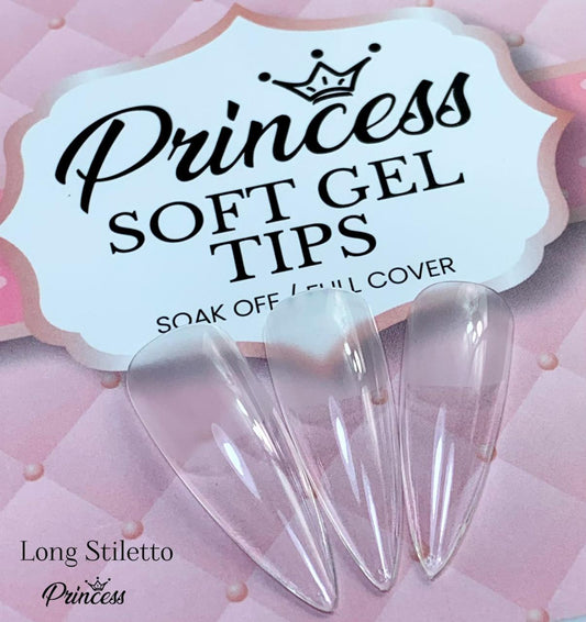 Princess Tips Soft Gel Long Stiletto 480 pzs