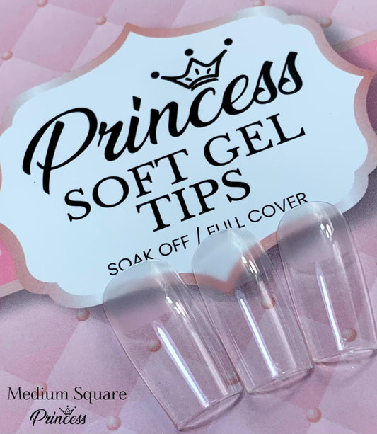 Princess Tips Soft Gel Medium Square 480 pzs