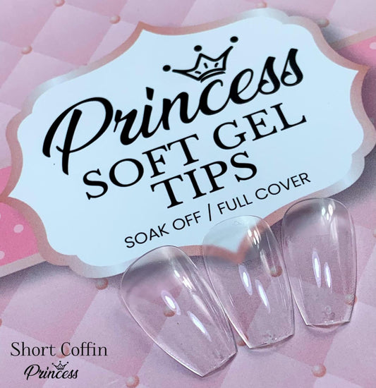 Princess Tips Soft Gel Short Coffin 480 pzs