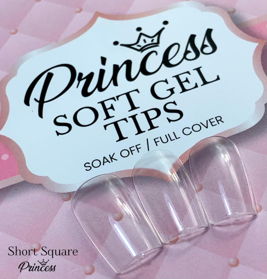 Princess Tips Soft Gel Short Square 480 pzs