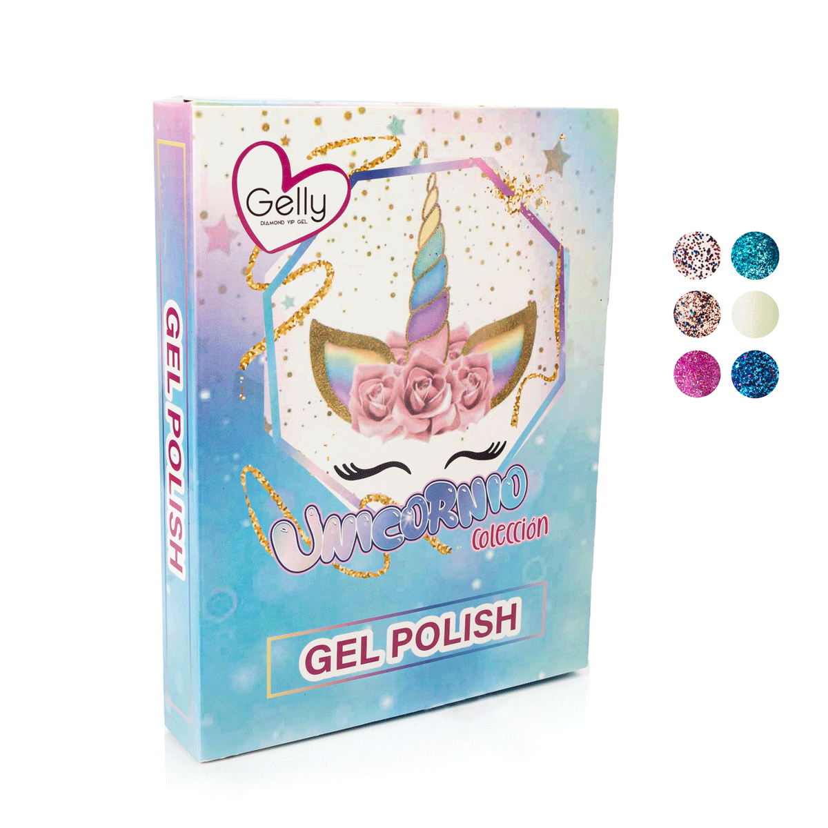 Gama de Gel "Unicornio" Gelly 6pzas